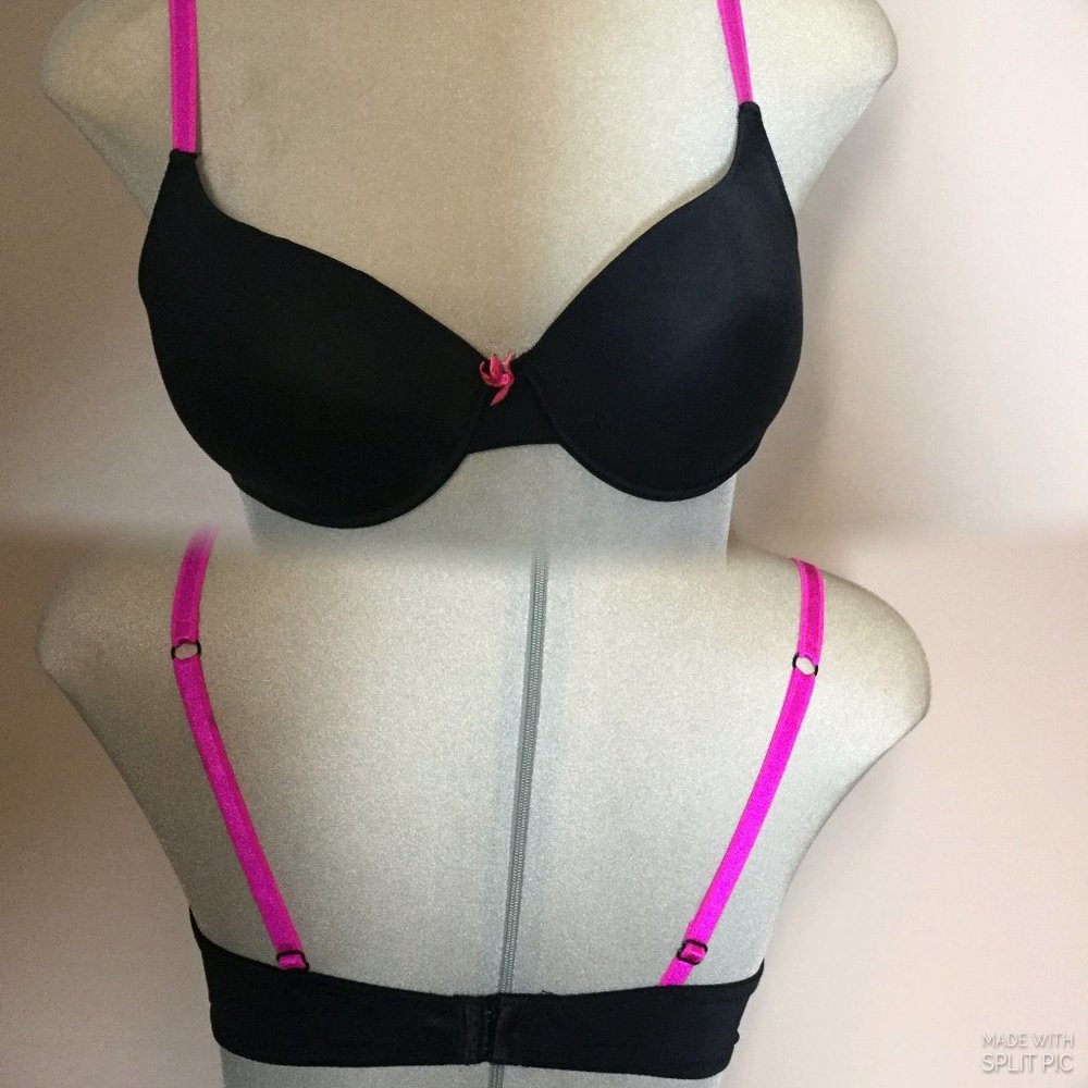 Honeydew  Pink and black bra size 36C Push  Up